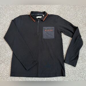 Ted Baker Kids' Long Sleeve Half Zip Cotton Polo (Big Kid)